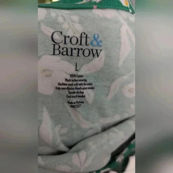 Croft And Barrow Three-Quarter Sleeve Women's Top Size Lg Floral Boat Neck (EUC) - Picture 4 of 12